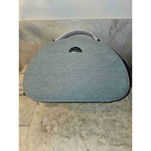 NEW Christian Dior Grey Fabric Vanity Case Top Handle Makeup Bag Parfum